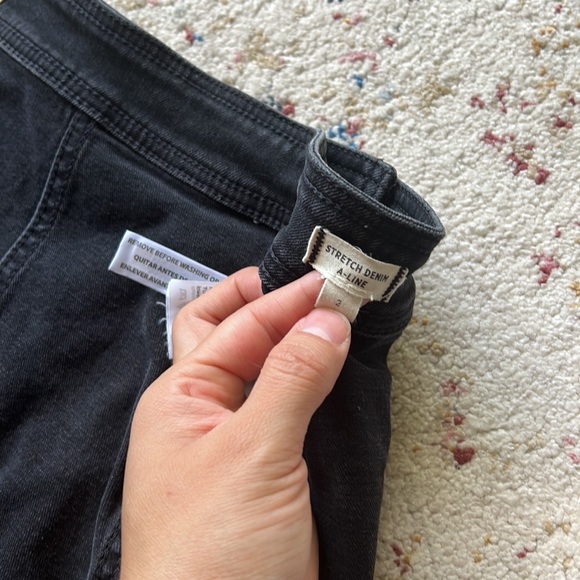 MADEWELL Black Stretch Denim A-line Button Down Skirt - Picture 7 of 12